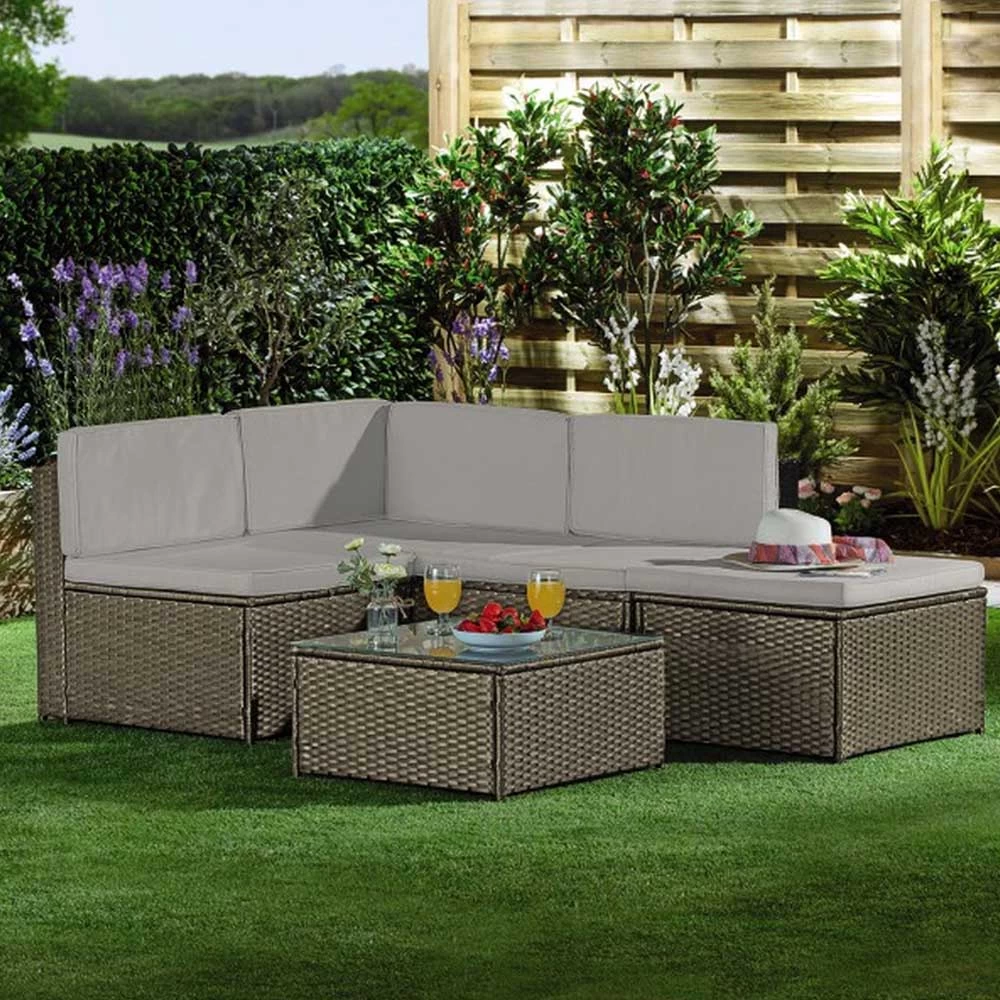 Milan Rattan Set Dark Grey 2 Milan Rattan Set Dark Grey - Image 2