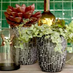 Vase Elegant High Stone - Black