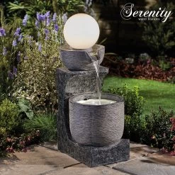 Serenity Bowl Water Feature W/Globe Light