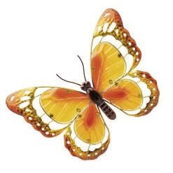 Metal/Glass Butterfly Wall Art-YL/OR -Dobies G4358202202000x20001