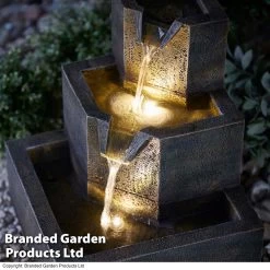 Squared 3 Tier Cascading Water Feature 7 Squared 3 Tier Cascading Water Feature -Dobies G4638 A