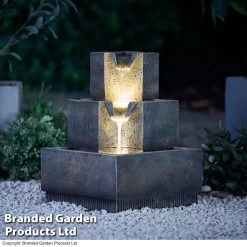 Squared 3 Tier Cascading Water Feature 6 Squared 3 Tier Cascading Water Feature -Dobies G4638 B