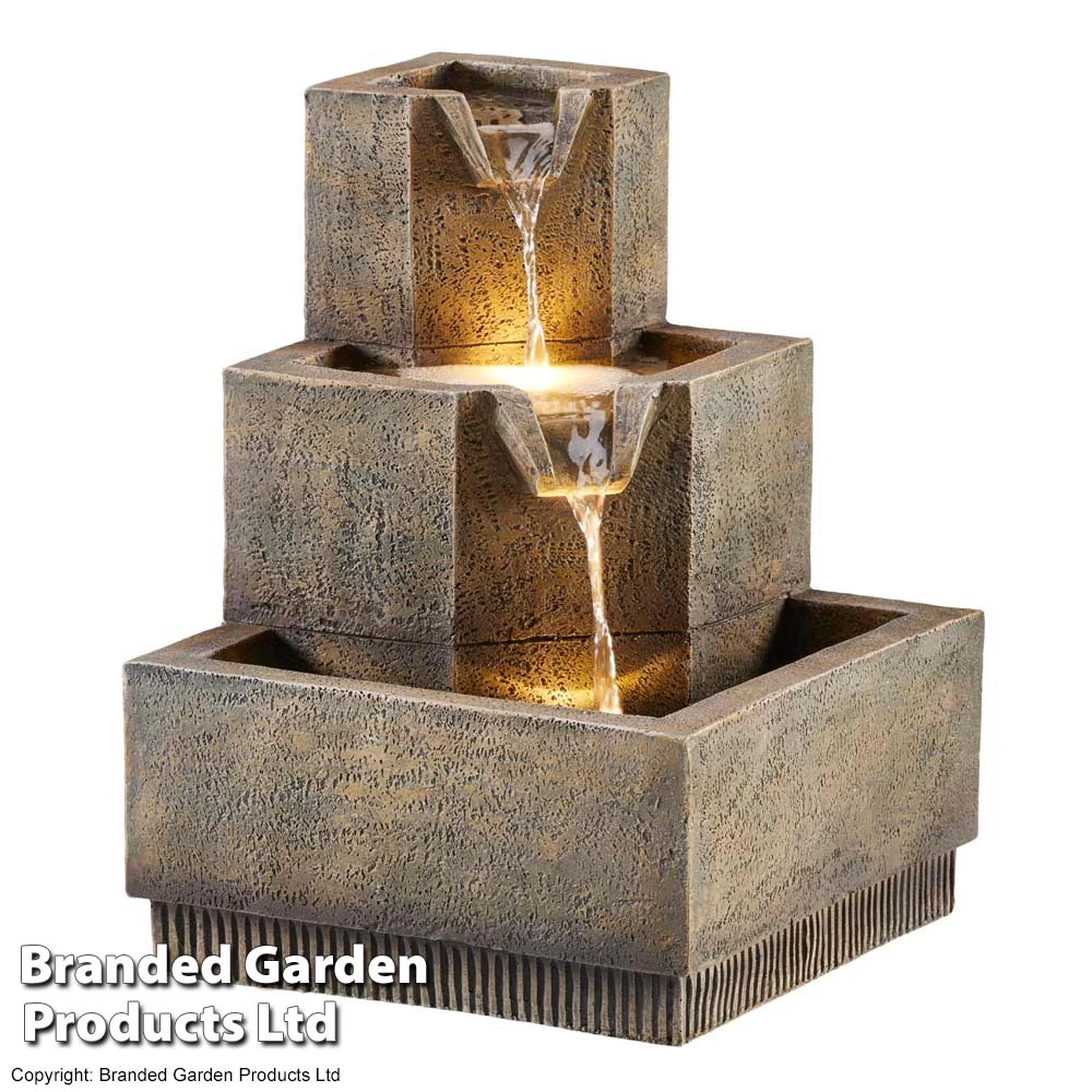 Squared 3 Tier Cascading Water Feature 2 Squared 3 Tier Cascading Water Feature - Image 2