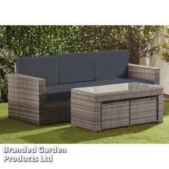 Garden Gear Riviera 5-Seat Rattan Set -Dobies RIVI RATTDRKGR S43365