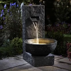 Serenity Stone-Effect Cascading Water Bowl Water Feature -Dobies WEBG38804