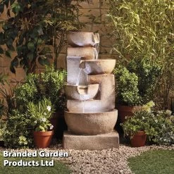 Four Tier Laguna Cascade Water Feature With Lights