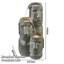 Easter Island Head Cascade Water Feature -Dobies z WEBG3890