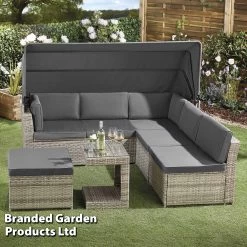 Garden Gear California Rattan Daybed With Canopy