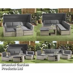 Garden Gear California Rattan Daybed With Canopy -Dobies z WEBG39063