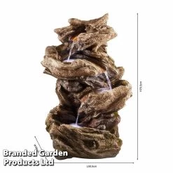 Four-Tier Wood-Effect Water Feature 7 Four-Tier Wood-Effect Water Feature -Dobies z WEBG3942