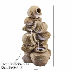 Cascading Tipping Pot Stone Wall Water Fall -Dobies z WEBG3945