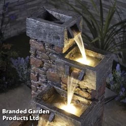 Cubic Cascading Pebble Wall Water Feature -Dobies z WEBG39492