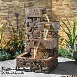 Cubic Cascading Pebble Wall Water Feature