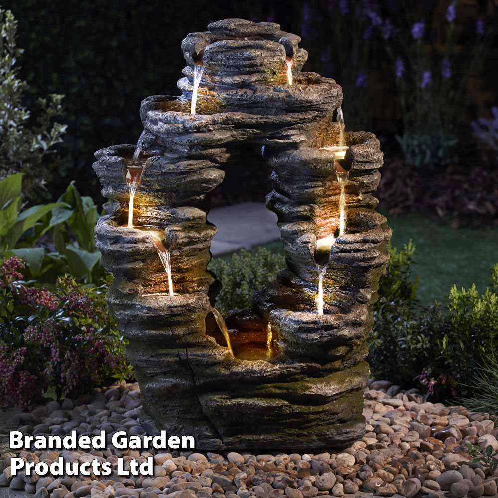 Double-Sided Rock Cascade Water Feature 2 Double-Sided Rock Cascade Water Feature - Image 2