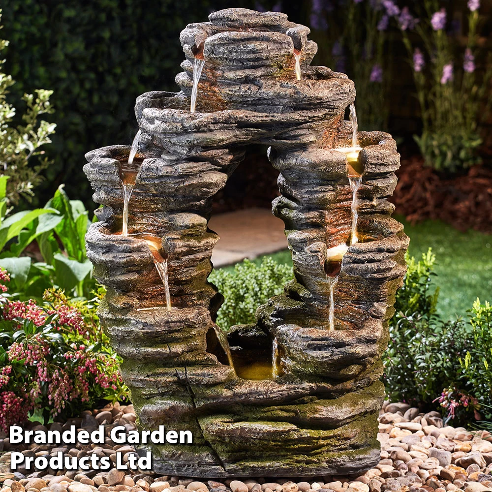 Double-Sided Rock Cascade Water Feature 1 Double-Sided Rock Cascade Water Feature