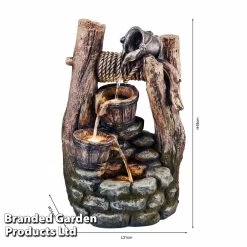 Double Bucket Wishing Well Water Feature -Dobies z WEBG3955